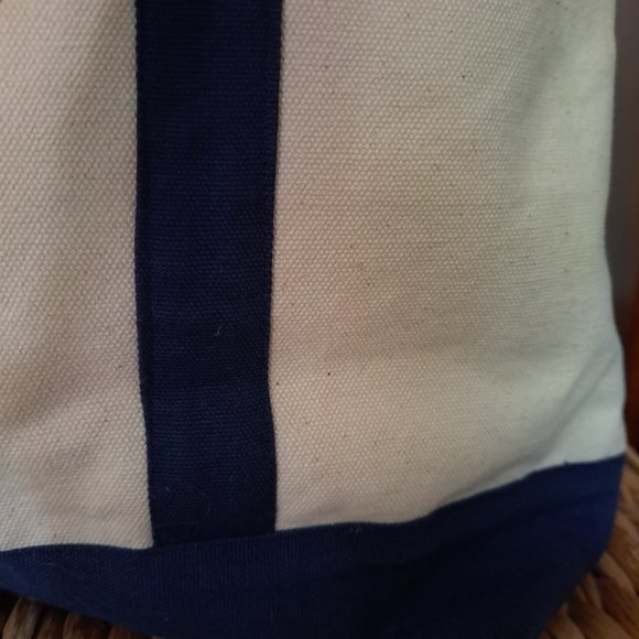 Navy and white canvas initial 'J'  tote - Picture 4 of 7